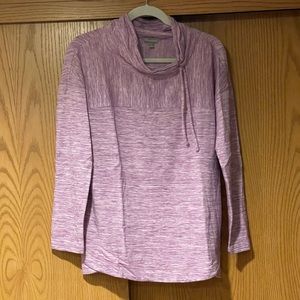 T by Talbots Activewear Cowl Neck Cinch Top in Purple, Sz M